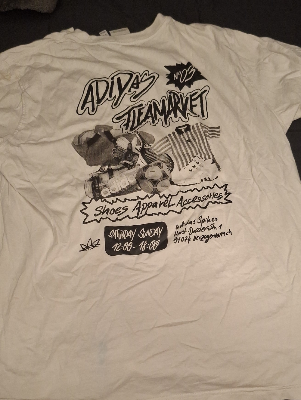adidas White Graphic Teamarket Short Sleeve Tee